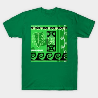 Green Hawaiian Patterns T-Shirt